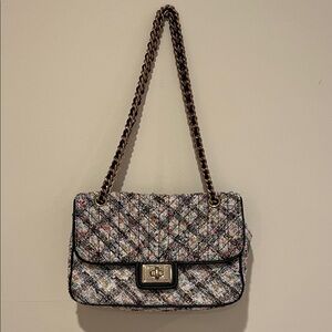Karl Lagerfeld Multicolor Tweed Shoulder Bag